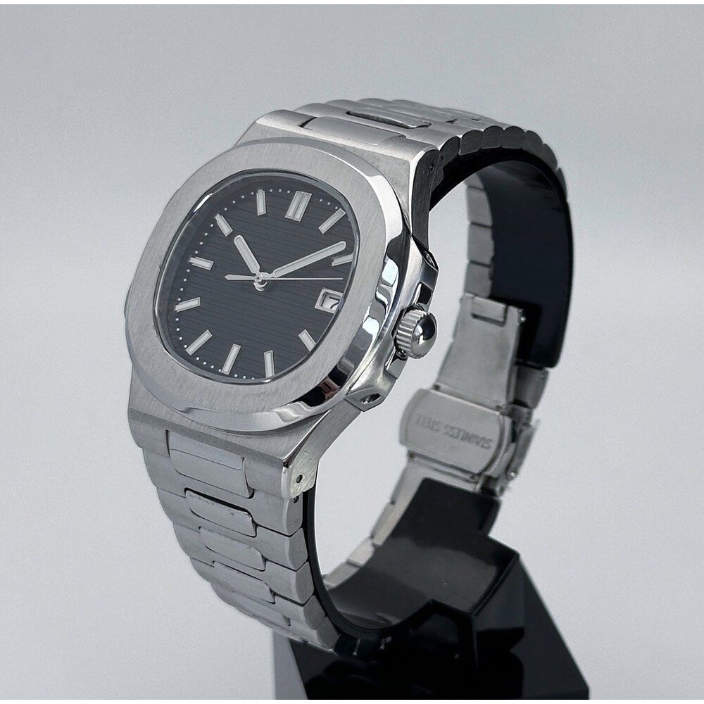 Custom Seiko Mod • No Logo Black Nautilus • 40mm